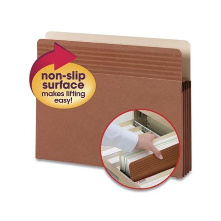 Smead Smead, EASY GRIP POCKETS, 3.5in EXPANSION, LETTER SIZE, REDROPE, 25PK 73208